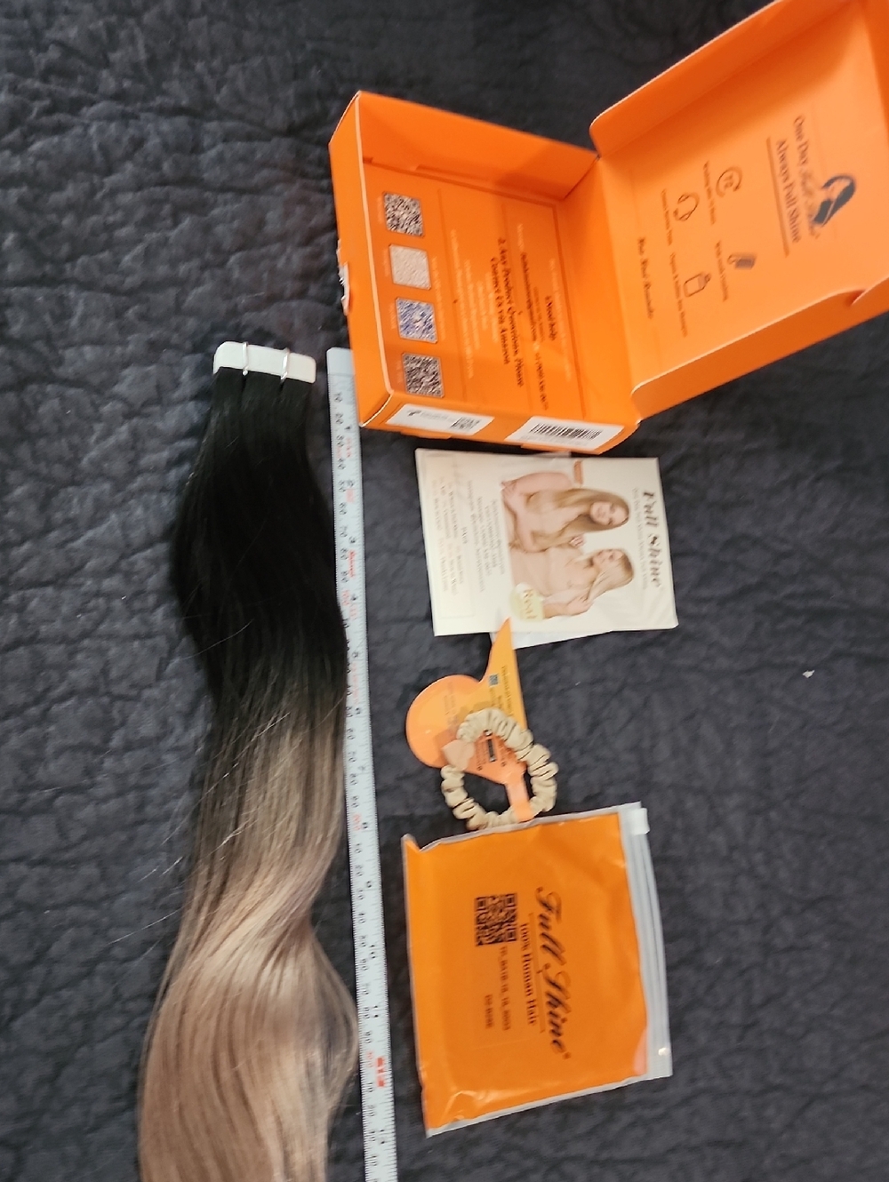 Straight  100% Human Hair Tape  Extensions - Black to Blonde